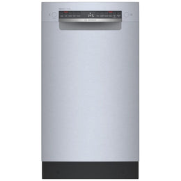 Bosch 300 Series SPE53C55UC Dishwasher, 18 inch Exterior Width, 46 dB Decibel Level, Full Console, Stainless Interior, 5 Wash Cycles, 10 Capacity (Place Settings), 3 Loading Racks, Wifi Enabled, Stainless Steel colour