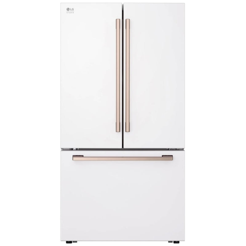 LG Studio SRFB27W3 Counter Depth French Door Refrigerator, 36 inch Width, 26.5 cu. ft. Capacity, Counter Depth, Water Dispenser (Interior), Ice Dispenser (Freezer Located), ENERGY STAR Certified, White colour