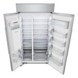 LG Studio SRSXB2622S Side by Side Built In Refrigerator Front Top View Open