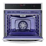 LG 4.7 cu. ft. Smart Single Wall Oven with Convection and Air Fry WSEP4723F front open view