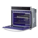 LG 4.7 cu. ft. Smart Single Wall Oven with Convection and Air Fry WSEP4723F right side open view