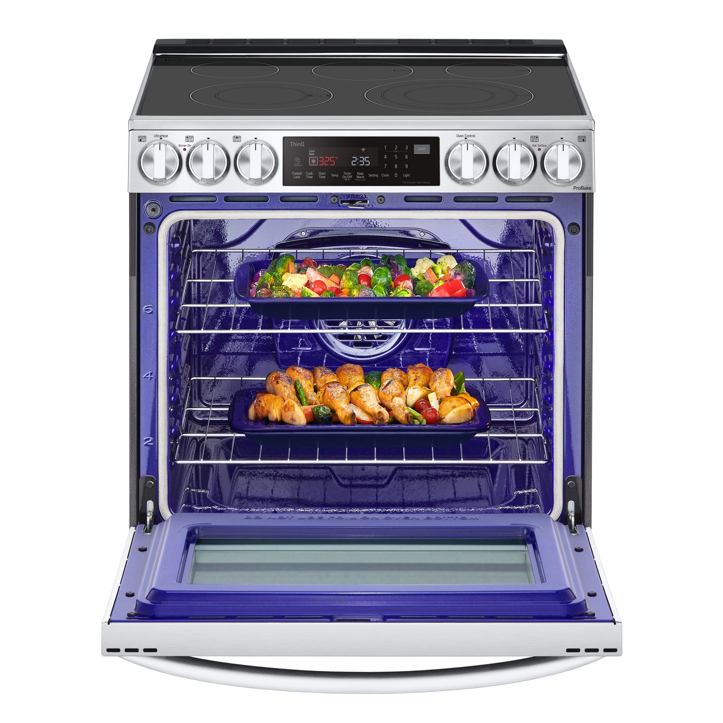 6.3 cu ft. Smart Wi-Fi Enabled ProBake Convection® InstaView™ Electric Slide-in Ranges with Air Fry LSEL6335F