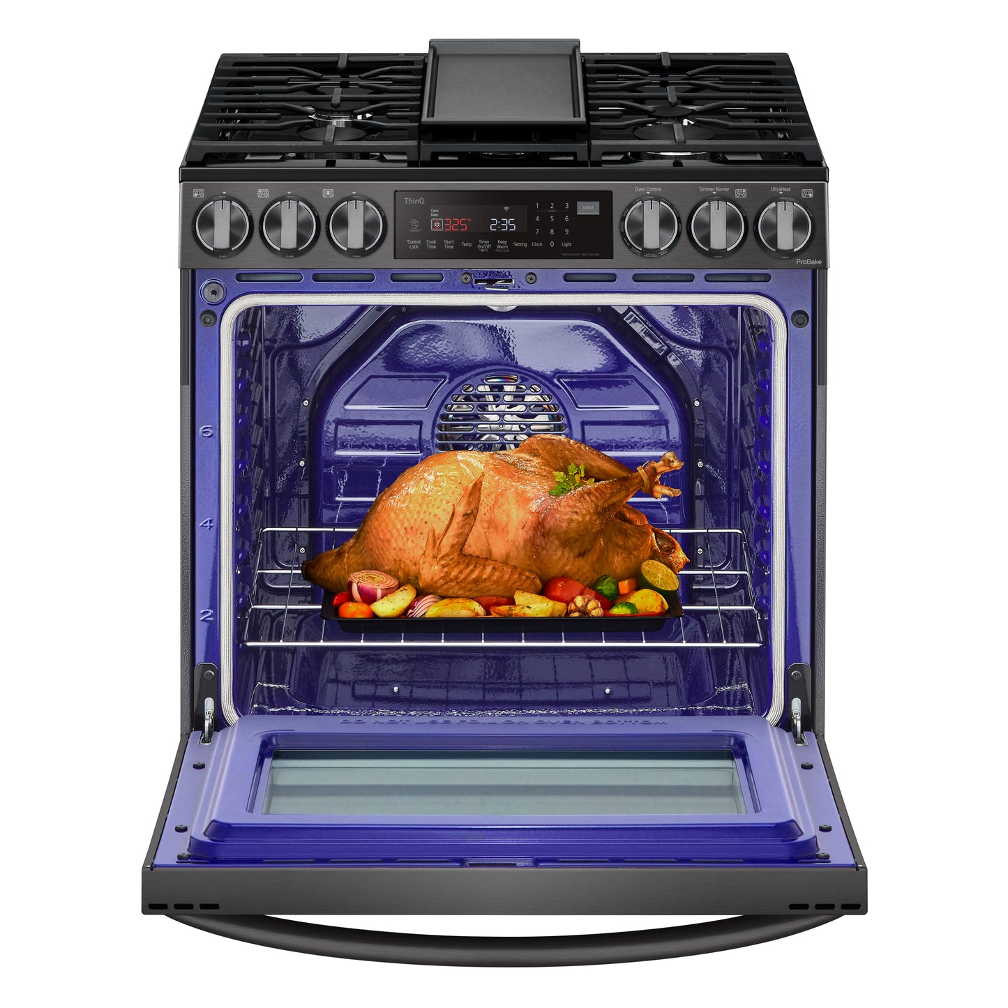 6.3 cu ft. Smart Wi-Fi Enabled ProBake Convection® InstaView™ Gas Slide-in Ranges with AirFry LSGL6335D