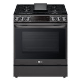 LG LSGL6335D 6.3 cu. ft. Smart Wi-Fi Enabled ProBake Convection InstaView Gas Slide-in Range with AirFry front view (off light)