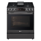 LG LSGL6335D 6.3 cu. ft. Smart Wi-Fi Enabled ProBake Convection InstaView Gas Slide-in Range with AirFry front view (on light)