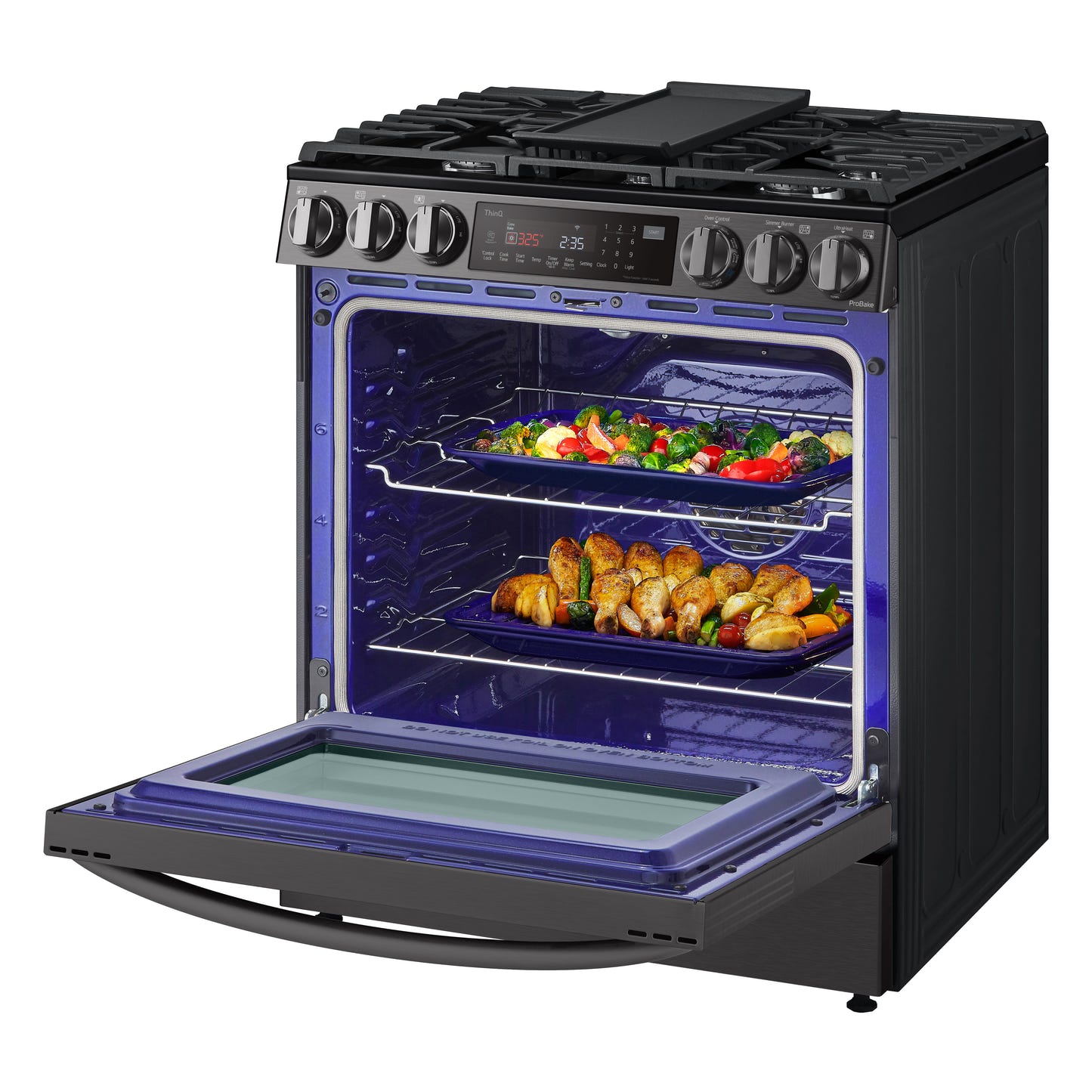 6.3 cu ft. Smart Wi-Fi Enabled ProBake Convection® InstaView™ Gas Slide-in Ranges with AirFry LSGL6335D