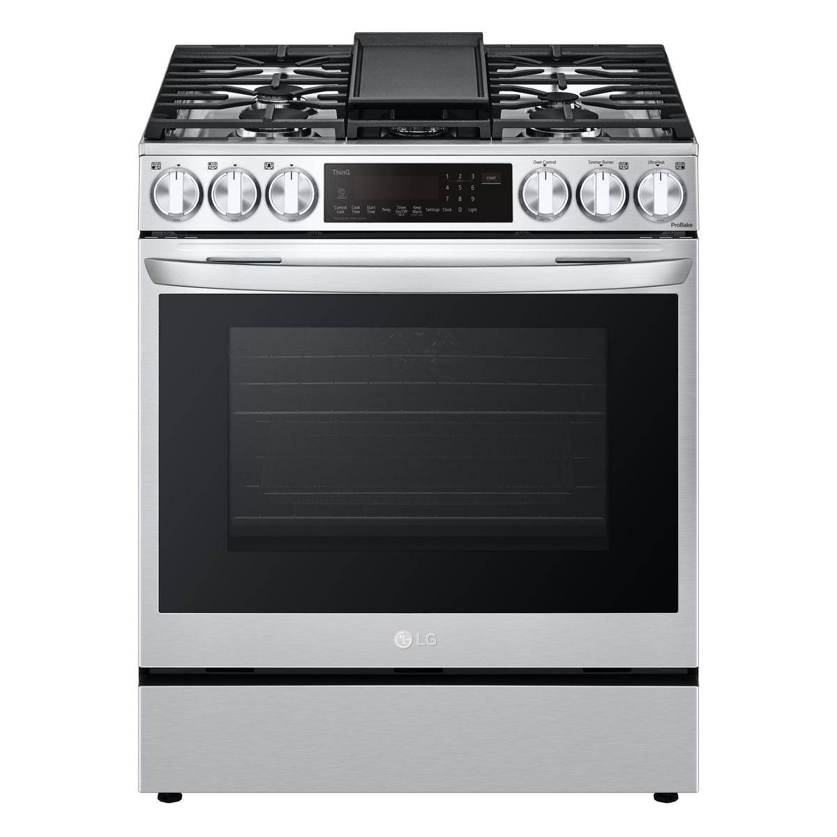 LG LSGL6335F Gas Range, 30 inch Exterior Width, Self Clean, Convection, 5 Burners, 6.3 cu. ft. Capacity, Storage Drawer, Air Fry