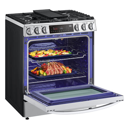 6.3 cu ft. Smart Wi-Fi Enabled ProBake Convection® InstaView™ Gas Slide-in Ranges with Air Fry LSGL6335F