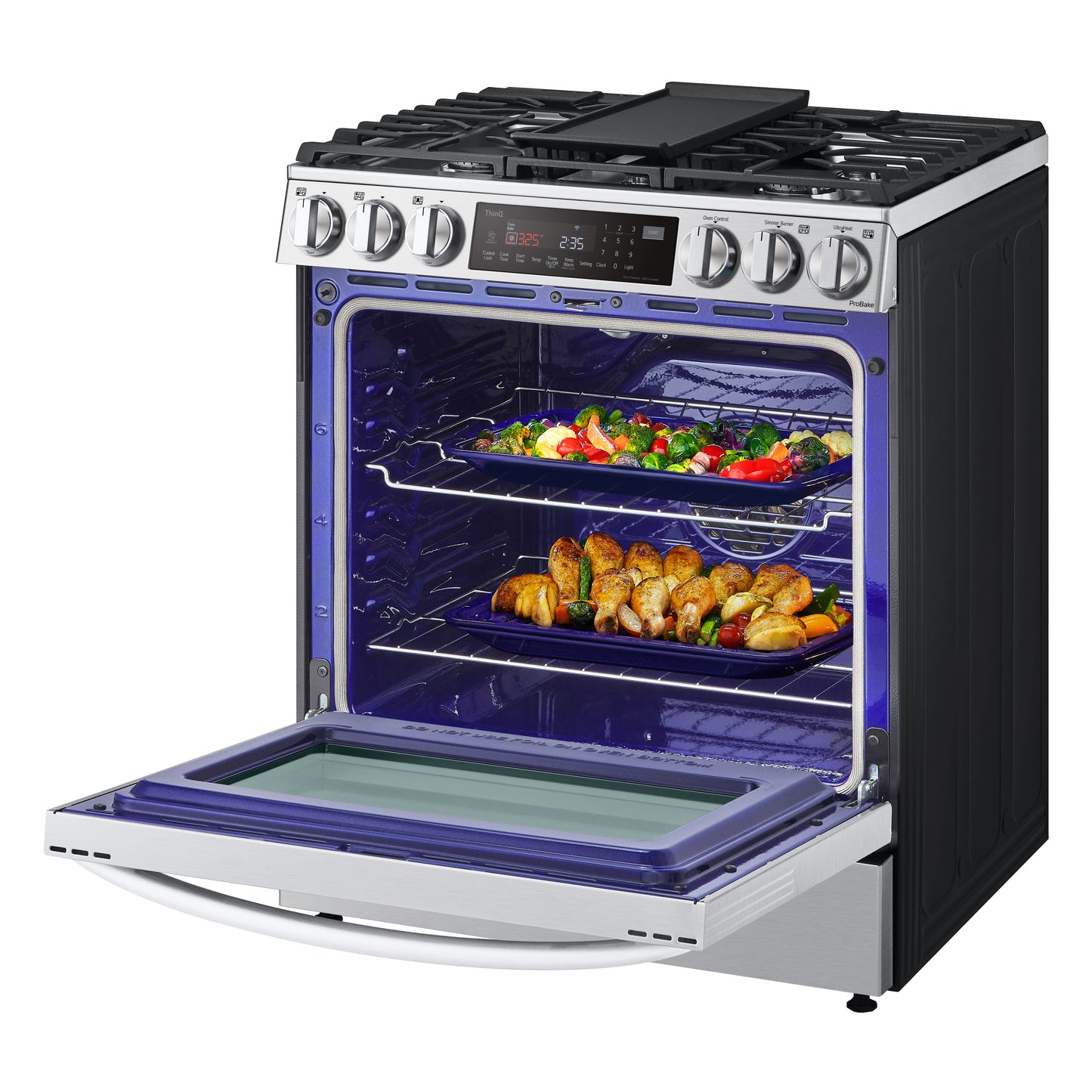 6.3 cu ft. Smart Wi-Fi Enabled ProBake Convection® InstaView™ Gas Slide-in Ranges with Air Fry LSGL6335F