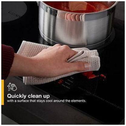 Whirlpool UCIG245KBL Induction Cooktop, 24 inch Exterior Width, 4 Burners, 3,000 Highest Burner Element (Watts), Black colour