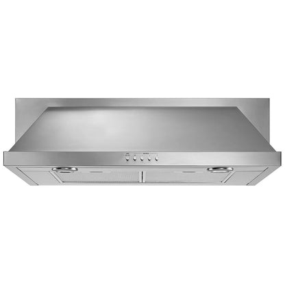 Whirlpool UXT5530AAS 抽油烟机，30 英寸外部宽度，橱柜下，400 CFM，可接受两种烟道，卤素，可用洗碗机清洗，3 个过滤器，不锈钢颜色，含鼓风机