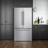 Vesta Yukon 36" Counter-Depth Stainless Steel French-Door Refrigerator with Bottom-Freezer