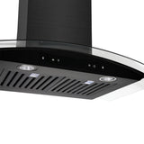 Amsterdam 800CFM 30'' Black Stainless Steel Wall Mount Range Hoods