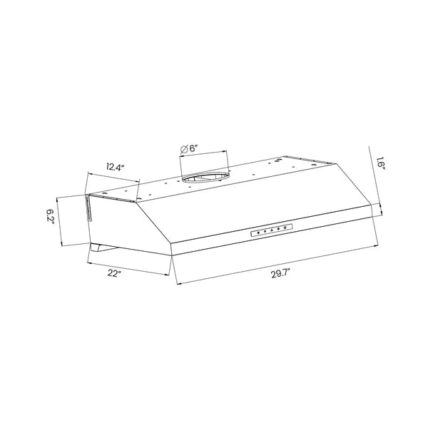 Akron 850CFM 30'' Black Stainless Steel Under Cabinet Range Hoods