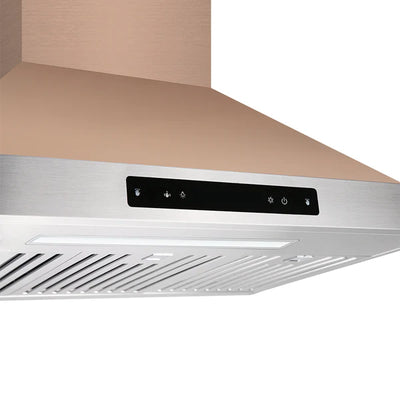 Vesta Brussels 36" Gold Stainless Steel 800 CFM Wall Mount Range Hood