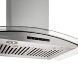 Vesta Rome 30-inch stainless steel wall-mounted range hood screen view