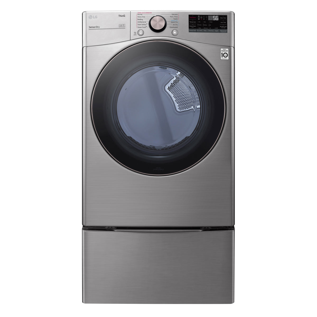LG DLEX3850V 7.4 cu.ft. Ultra Large Capacity Front Load Electric Dryer - Front view