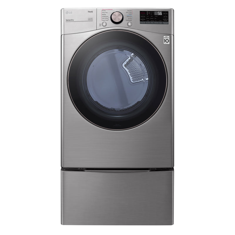 LG DLEX3850V Electric Dryer, 7.4 cu. ft. Dryer Capacity, 10 Dry Cycles, Steam Clean, 5 Temperature Settings, Vented, Stackable, Wifi Enabled, Graphite Steel colour