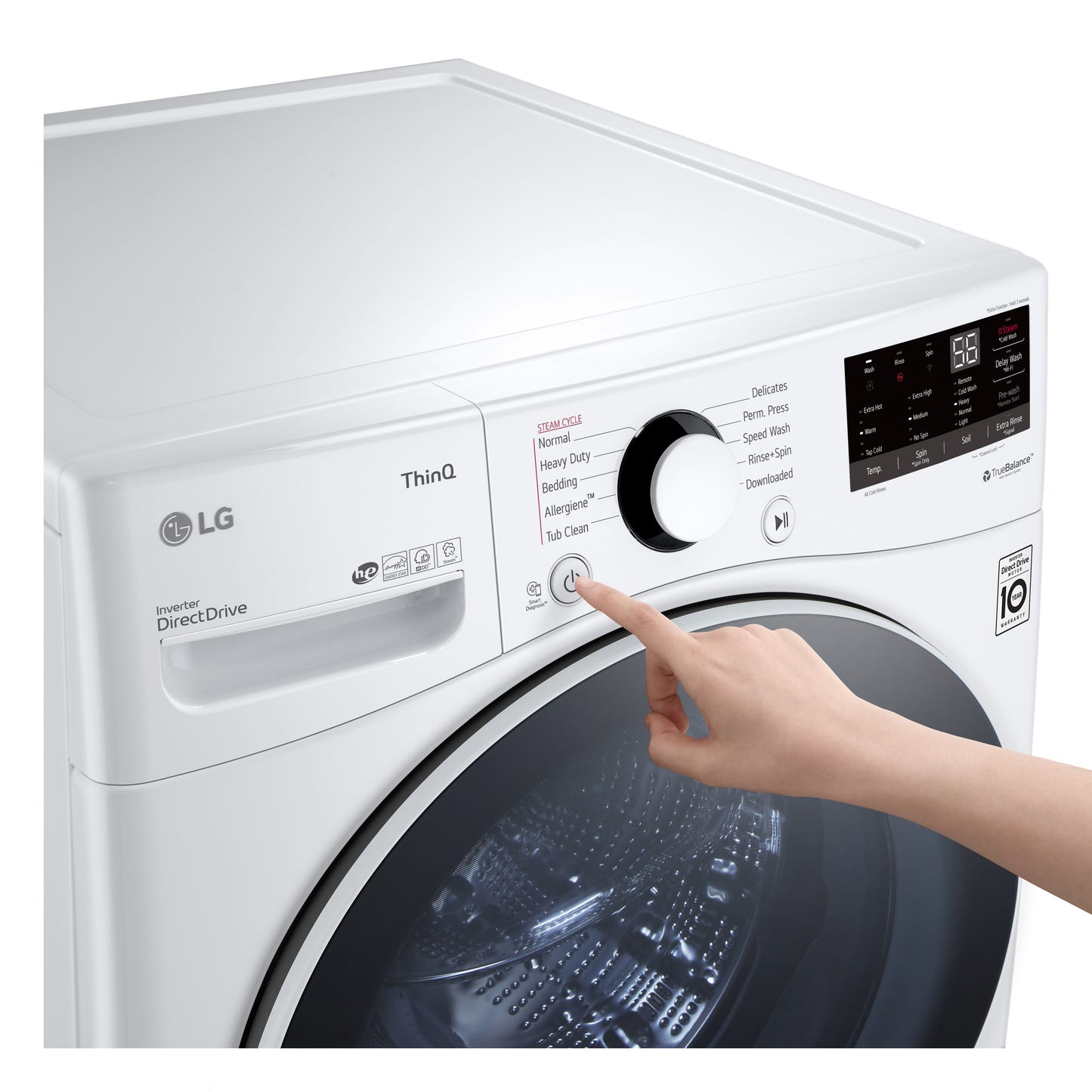 5.2 立方英尺超大容量前置式洗衣机，配备 AI DD™ WM3600HWA