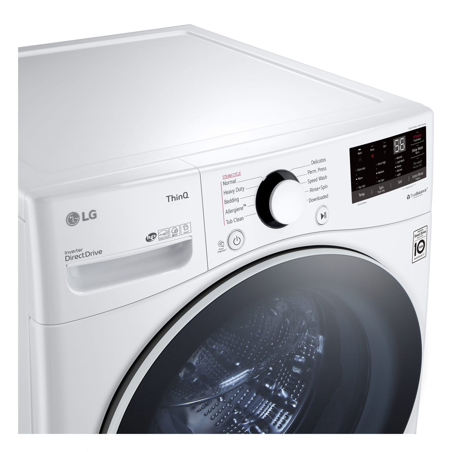 5.2 立方英尺超大容量前置式洗衣机，配备 AI DD™ WM3600HWA