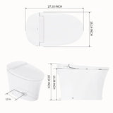 R&T W5100S Tankless Auto Flush Toilet Battery-Operated 1.28-GPF