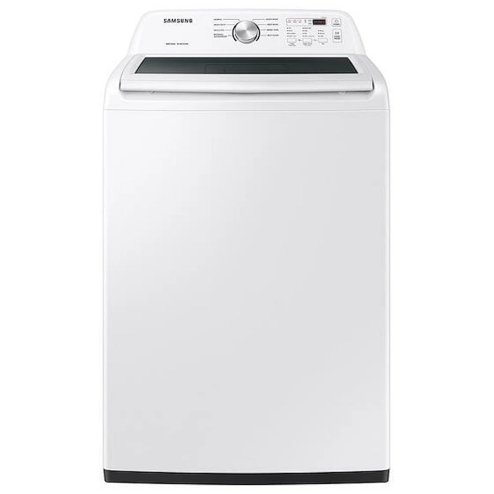 Samsung WA44A3205AW Top Load Washer, 27 inch Width, 5 cu. ft. Washer Capacity, 8 Wash Cycles, 5 Temperature Settings, 700 RPM Washer Spin Speed, Agitator, White colour (Contains Agitator), Soft Close Lid