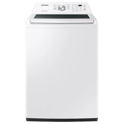 Samsung WA44A3205AW Top Load Washer, 27 inch Width, 5 cu. ft. Washer Capacity, 8 Wash Cycles, 5 Temperature Settings, 700 RPM Washer Spin Speed, Agitator, White colour (Contains Agitator), Soft Close Lid