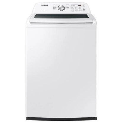Samsung WA44A3205AW Top Load Washer, 27 inch Width, 5 cu. ft. Washer Capacity, 8 Wash Cycles, 5 Temperature Settings, 700 RPM Washer Spin Speed, Agitator, White colour (Contains Agitator), Soft Close Lid