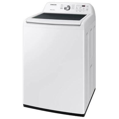 Samsung WA44A3205AW Top Load Washer, 27 inch Width, 5 cu. ft. Washer Capacity, 8 Wash Cycles, 5 Temperature Settings, 700 RPM Washer Spin Speed, Agitator, White colour (Contains Agitator), Soft Close Lid