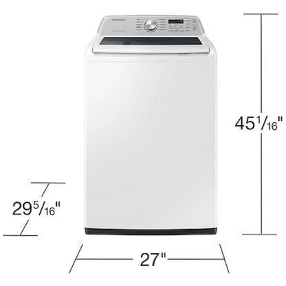 Samsung WA46CG3505AWA4 Top Load Washer, 27 inch Width, ENERGY STAR Certified, 5.4 cu. ft. Washer Capacity, 10 Wash Cycles, 5 Temperature Settings, 700 RPM Washer Spin Speed, Agitator, Wifi Enabled, White colour