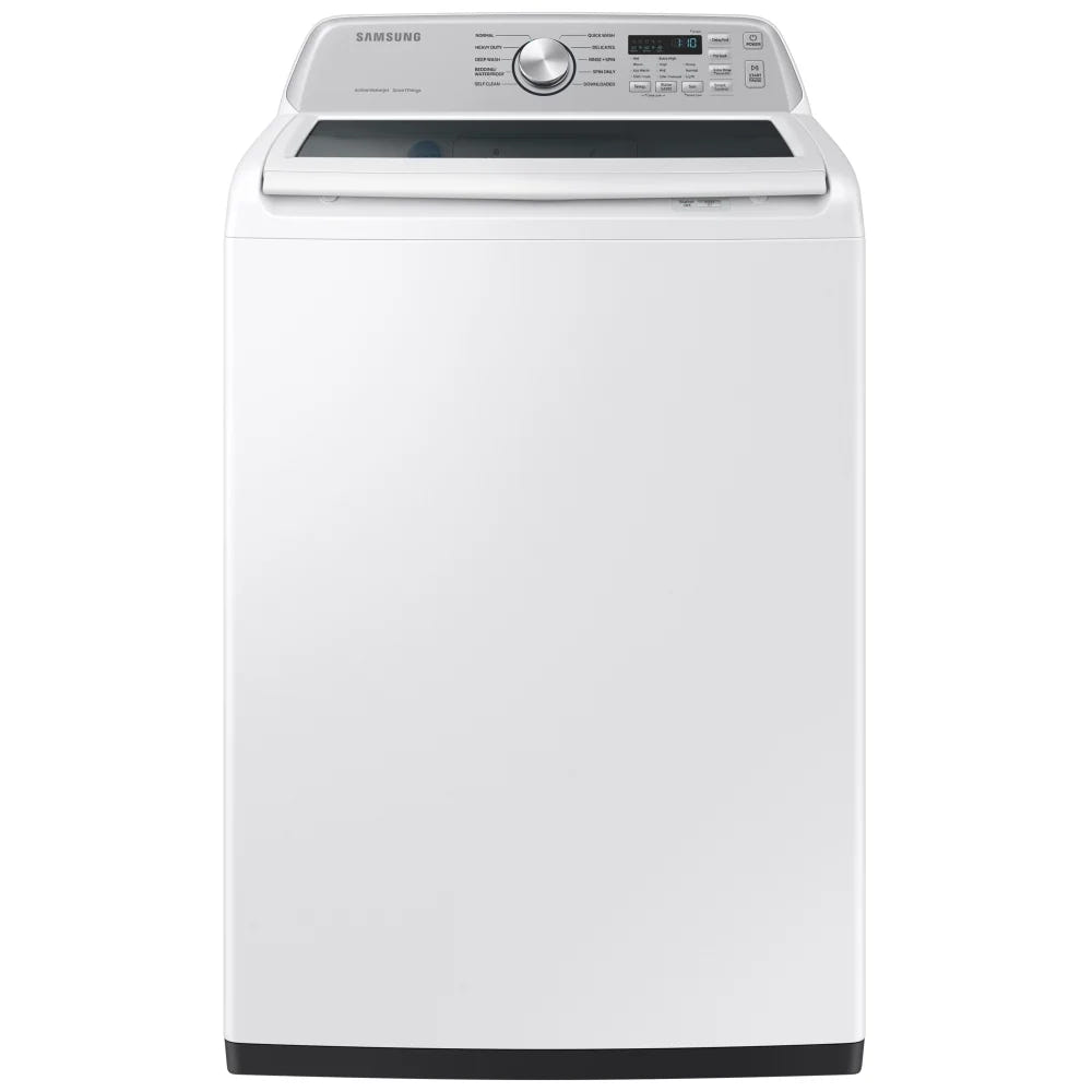 Samsung WA46CG3505AWA4 Top Load Washer, 27 inch Width, ENERGY STAR Certified, 5.4 cu. ft. Washer Capacity, 10 Wash Cycles, 5 Temperature Settings, 700 RPM Washer Spin Speed, Agitator, Wifi Enabled, White colour