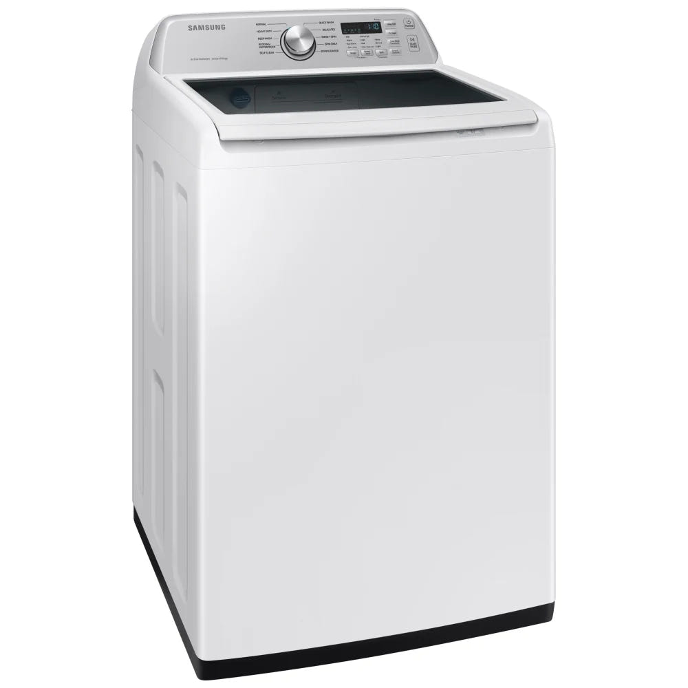 Samsung WA46CG3505AWA4 Top Load Washer, 27 inch Width, ENERGY STAR Certified, 5.4 cu. ft. Washer Capacity, 10 Wash Cycles, 5 Temperature Settings, 700 RPM Washer Spin Speed, Agitator, Wifi Enabled, White colour