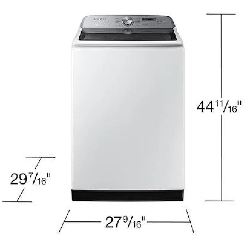 Samsung WA52DG5500AWUS Top Load Washer, ENERGY STAR Certified, 6 cu. ft. Washer Capacity, 12 Wash Cycles, 5 Temperature Settings, 750 RPM Washer Spin Speed, Impeller, Wifi Enabled, White colour