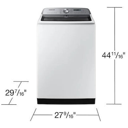 Samsung WA52DG5500AWUS Top Load Washer, ENERGY STAR Certified, 6 cu. ft. Washer Capacity, 12 Wash Cycles, 5 Temperature Settings, 750 RPM Washer Spin Speed, Impeller, Wifi Enabled, White colour