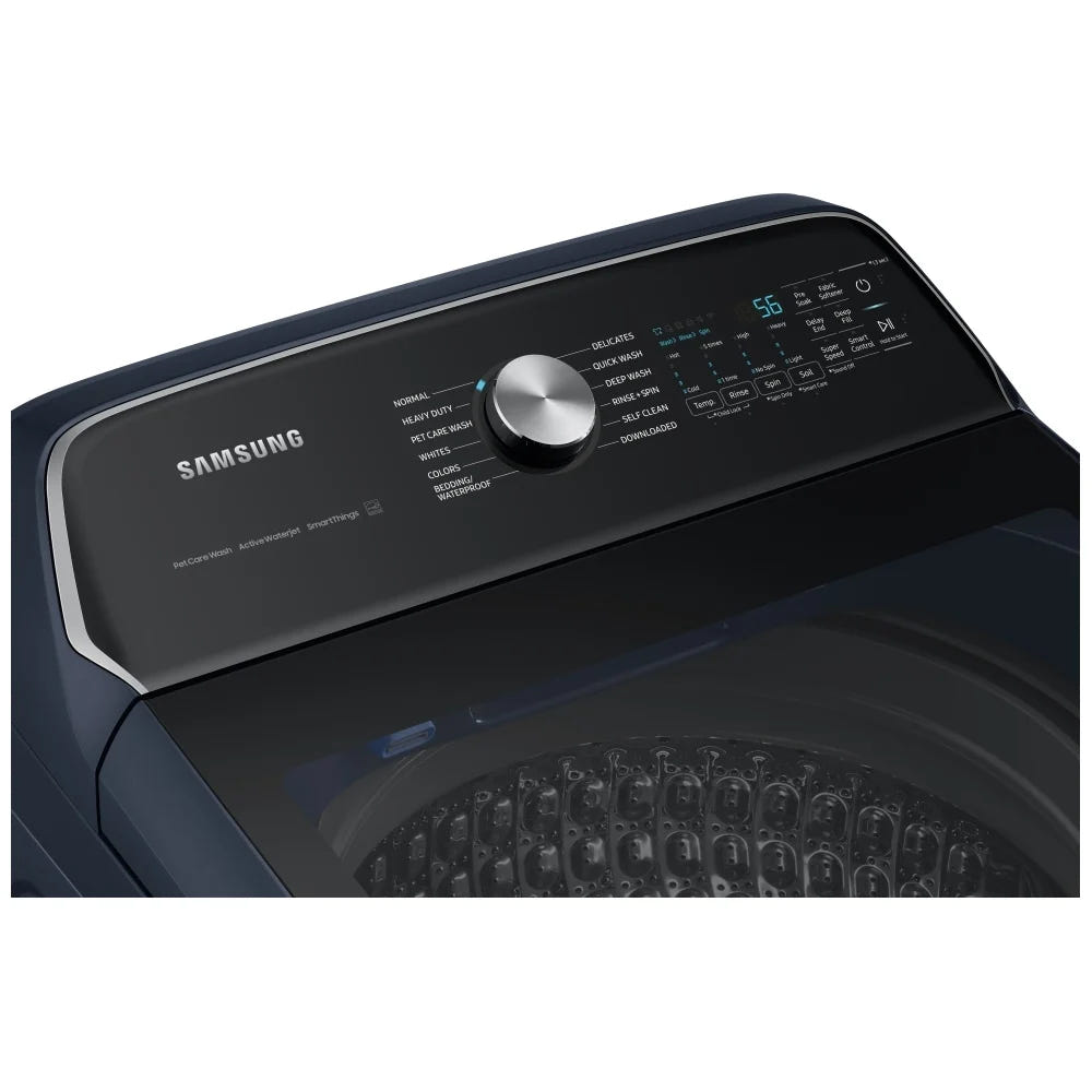 Samsung WA54CG7150ADA4 Top Load Washer, ENERGY STAR Certified, 6.1 cu. ft. Washer Capacity, 12 Wash Cycles, 5 Temperature Settings, 750 RPM Washer Spin Speed, Impeller, Wifi Enabled, Navy colour