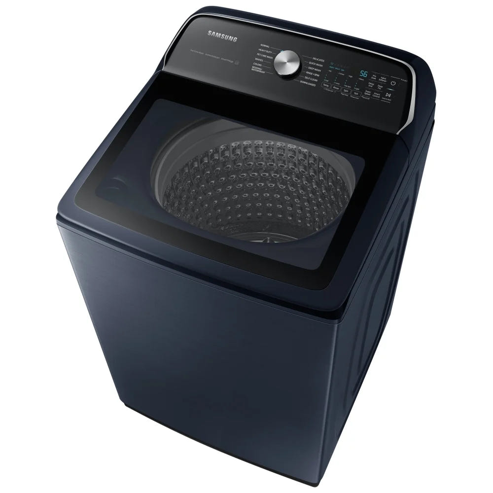 Samsung WA54CG7150ADA4 Top Load Washer, ENERGY STAR Certified, 6.1 cu. ft. Washer Capacity, 12 Wash Cycles, 5 Temperature Settings, 750 RPM Washer Spin Speed, Impeller, Wifi Enabled, Navy colour
