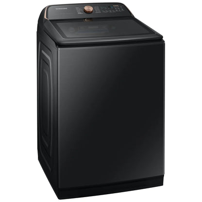 Samsung WA54CG7550AVA4 Top Load Washer, ENERGY STAR Certified, 6.2 cu. ft. Washer Capacity, 12 Wash Cycles, 5 Temperature Settings, 750 RPM Washer Spin Speed, Impeller, Wifi Enabled, Black Stainless Steel colour Water Faucet