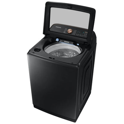 Samsung WA54CG7550AVA4 Top Load Washer, ENERGY STAR Certified, 6.2 cu. ft. Washer Capacity, 12 Wash Cycles, 5 Temperature Settings, 750 RPM Washer Spin Speed, Impeller, Wifi Enabled, Black Stainless Steel colour Water Faucet