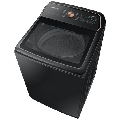 Samsung WA54CG7550AVA4 Top Load Washer, ENERGY STAR Certified, 6.2 cu. ft. Washer Capacity, 12 Wash Cycles, 5 Temperature Settings, 750 RPM Washer Spin Speed, Impeller, Wifi Enabled, Black Stainless Steel colour Water Faucet