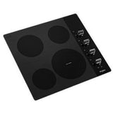 Whirlpool WCE55US4HB Electric Cooktop, 24 inch Exterior Width, 4 Burners, 2,500 W Highest Element, Black colour