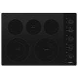 Whirlpool WCE77US0HB Electric Cooktop, 30 inch Exterior Width, 5 Burners, 3,000 W Highest Element, Black colour