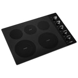 Whirlpool WCE77US0HB Electric Cooktop, 30 inch Exterior Width, 5 Burners, 3,000 W Highest Element, Black colour
