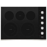 Whirlpool WCE77US0HS Electric Cooktop, 30 inch Exterior Width, 5 Burners, 3,000 W Highest Element, Stainless Steel colour