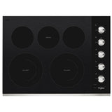 Whirlpool WCE77US0HS Electric Cooktop, 30 inch Exterior Width, 5 Burners, 3,000 W Highest Element, Stainless Steel colour