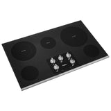Whirlpool WCE77US6HS Electric Cooktop, 36 inch Exterior Width, 5 Burners, 3,000 W Highest Element, Stainless Steel colour