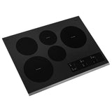 Whirlpool WCE97US0KS Electric Cooktop, 30 inch Exterior Width, 5 Burners, 3,000 W Highest Element, Black / Stainless Steel colour