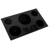 Whirlpool WCE97US0KS Electric Cooktop, 30 inch Exterior Width, 5 Burners, 3,000 W Highest Element, Black / Stainless Steel colour