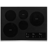 Whirlpool WCE97US0KS Electric Cooktop, 30 inch Exterior Width, 5 Burners, 3,000 W Highest Element, Black / Stainless Steel colour