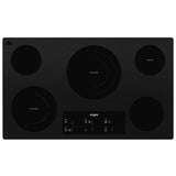 Whirlpool WCE97US6KB Electric Cooktop, 36 inch Exterior Width, 5 Burners, 3,000 W Highest Element, Black colour