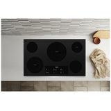 Whirlpool WCE97US6KS Electric Cooktop, 36 inch Exterior Width, 5 Burners, 3,000 W Highest Element, Black / Stainless Steel colour